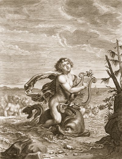 Arion Preserved by a Dolphin by Bernard Picart